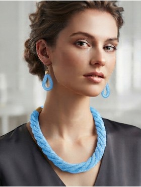 SPARKLE TUBE TWIST NECKLACE AND EARRING SET
